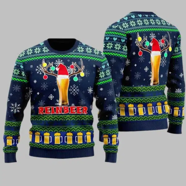 Christmas Beer Reindeer Ugly Christmas Sweater 1