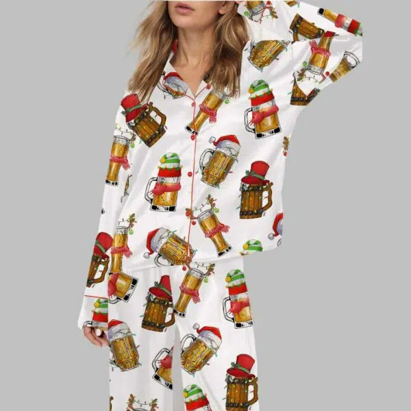 Christmas Beers Satin Pajama Set 1