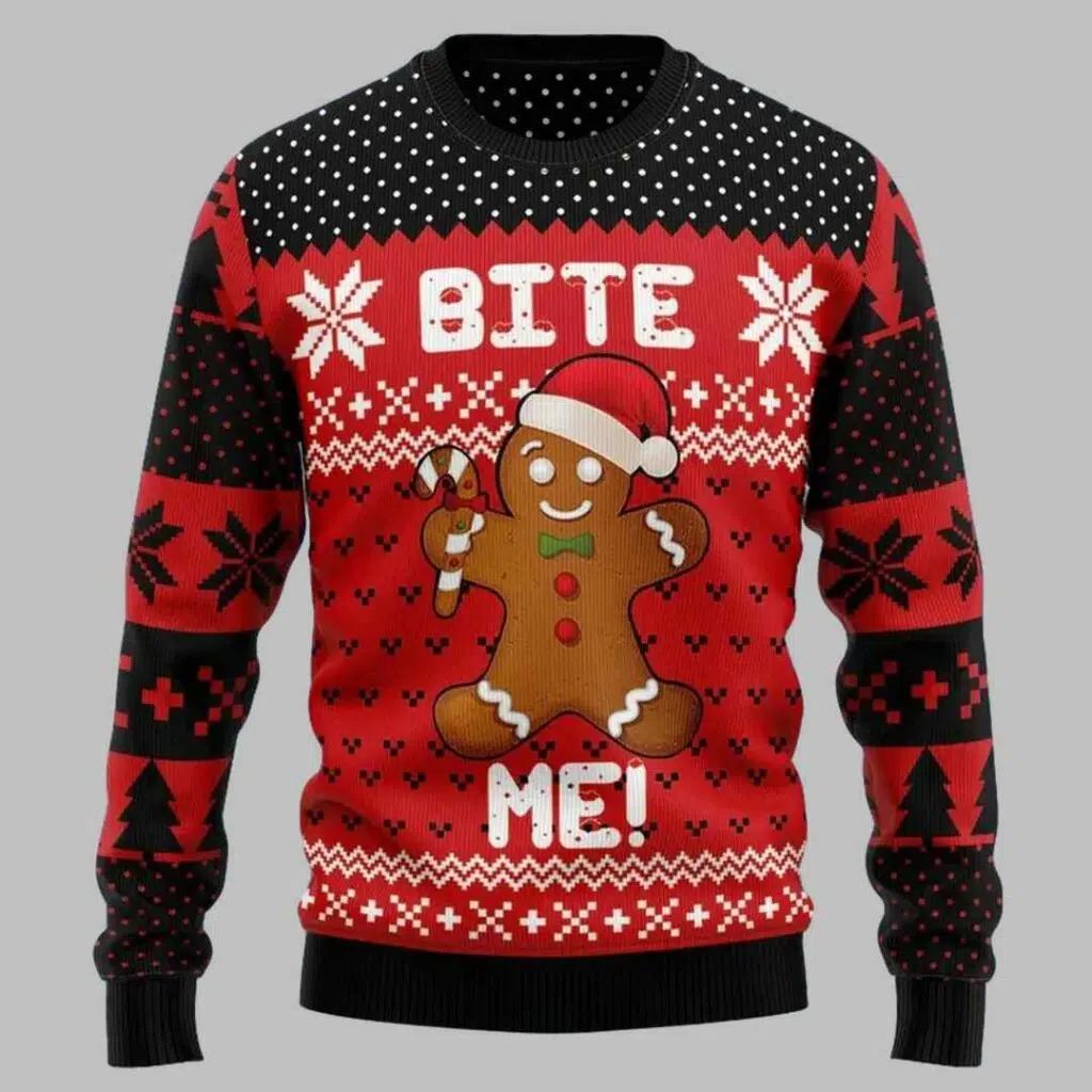 Christmas Bite Me Ugly Christmas Sweater 3