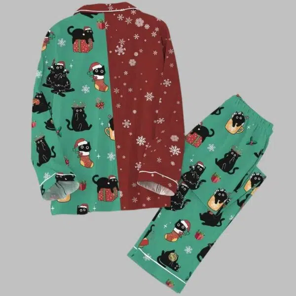 Christmas Black Cat Pajama Set 4