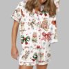 Christmas Coquette Cat Satin Pajama Set 5 Christmas Coquette Cat Satin Pajama Set 1