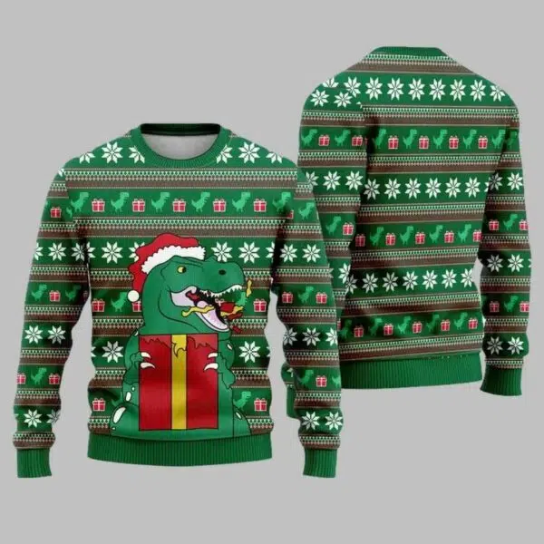 Christmas Dinosaur Ugly Christmas Sweater 1