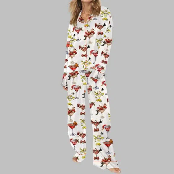 Christmas Drink Satin Pajama Set 3