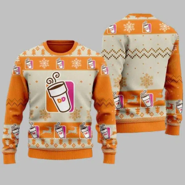 Christmas Dunkin Donut Ugly Christmas Sweater 1