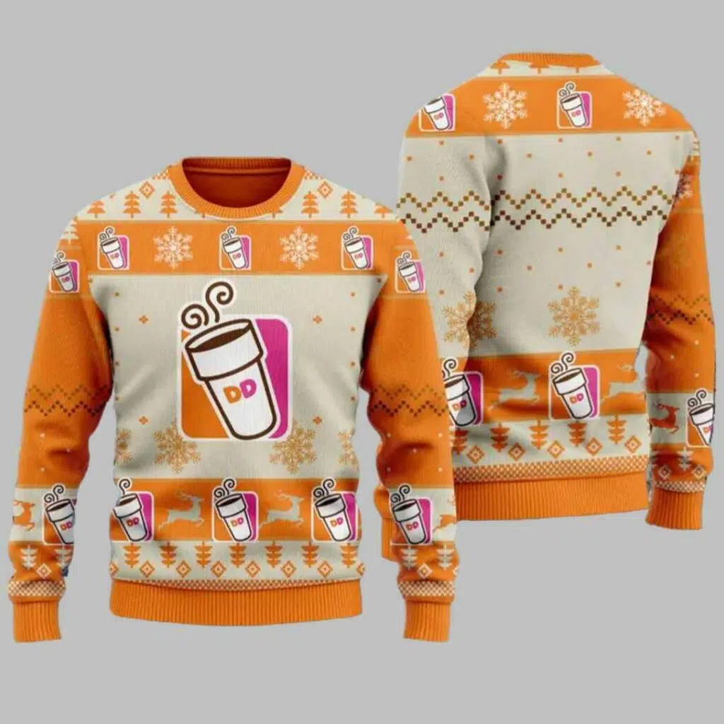 Christmas Dunkin Donut Ugly Christmas Sweater 3