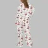 Christmas Flamingo Martini Satin Pajama Set 3