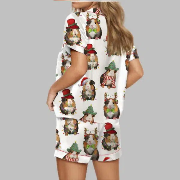 Christmas Guinea Pig Satin Pajama Set 4