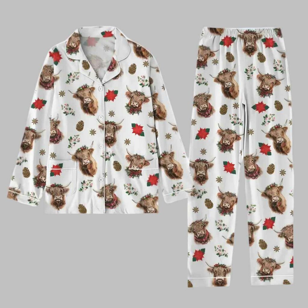 Christmas Highland Cow Pajama Set 3 Christmas Highland Cow Pajama Set 3
