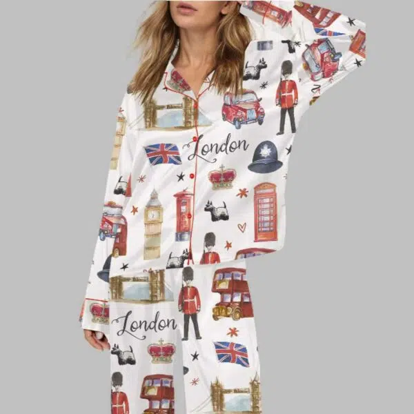 Christmas London Satin Pajama Set 1