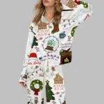 Christmas Lyrics Satin Pajama Set