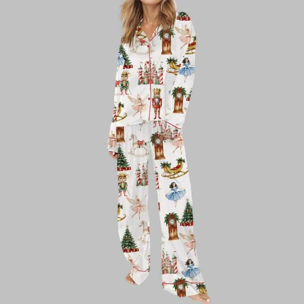 Christmas Nutcracker Ballet Satin Pajama Set 3