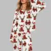 Christmas Reindeer Coquette Bow Pajama Set 1