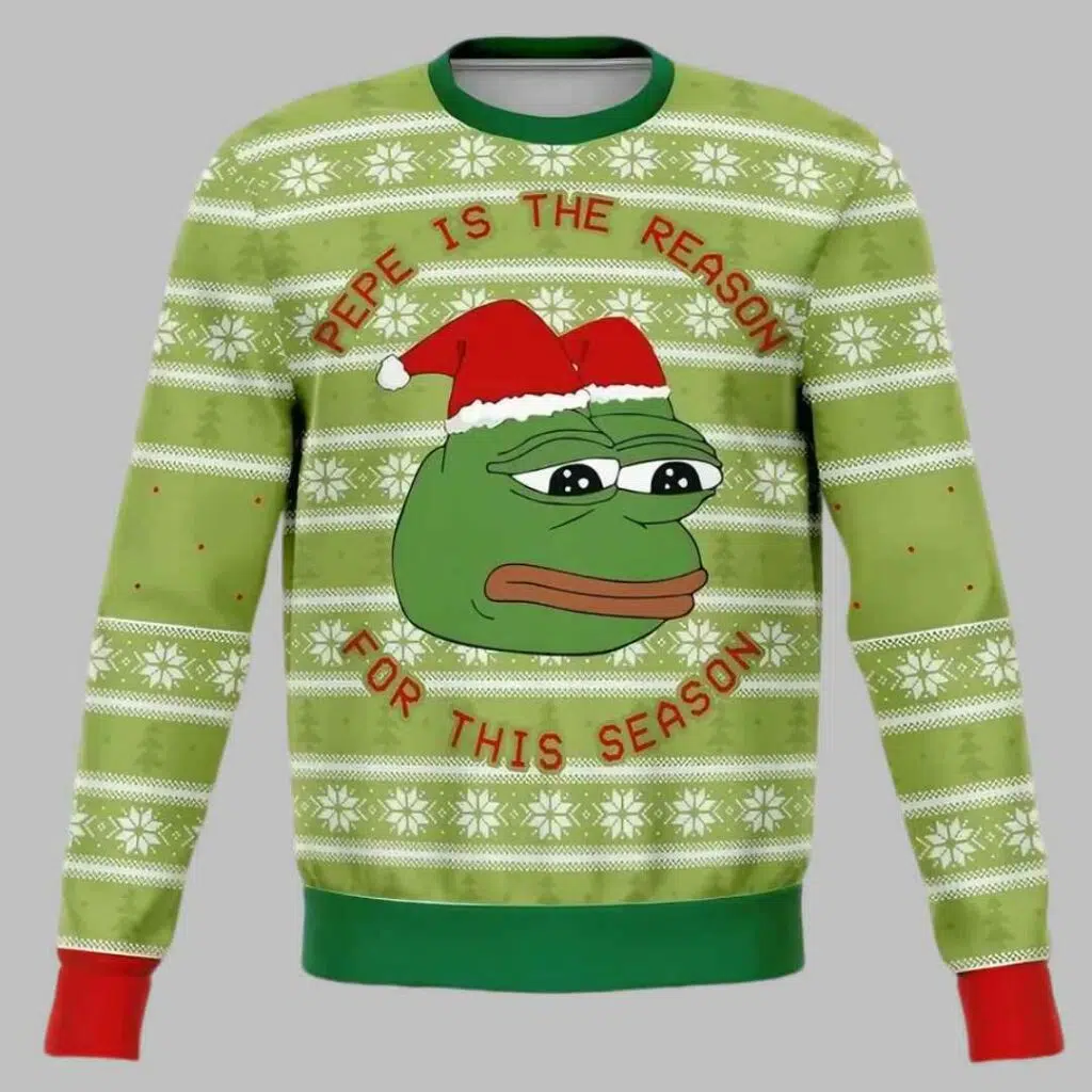 Christmas Sad Pepe The Frog Meme Ugly Christmas Sweater 1