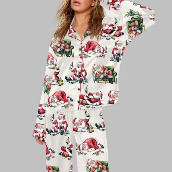 Christmas Santa Drink Beer Pajama Set 1