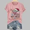 Christmas Santas Favorite Hot Mess Printed Shirt 1