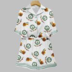 Christmas Turkey Peace On Earth Art Print Pajama Set