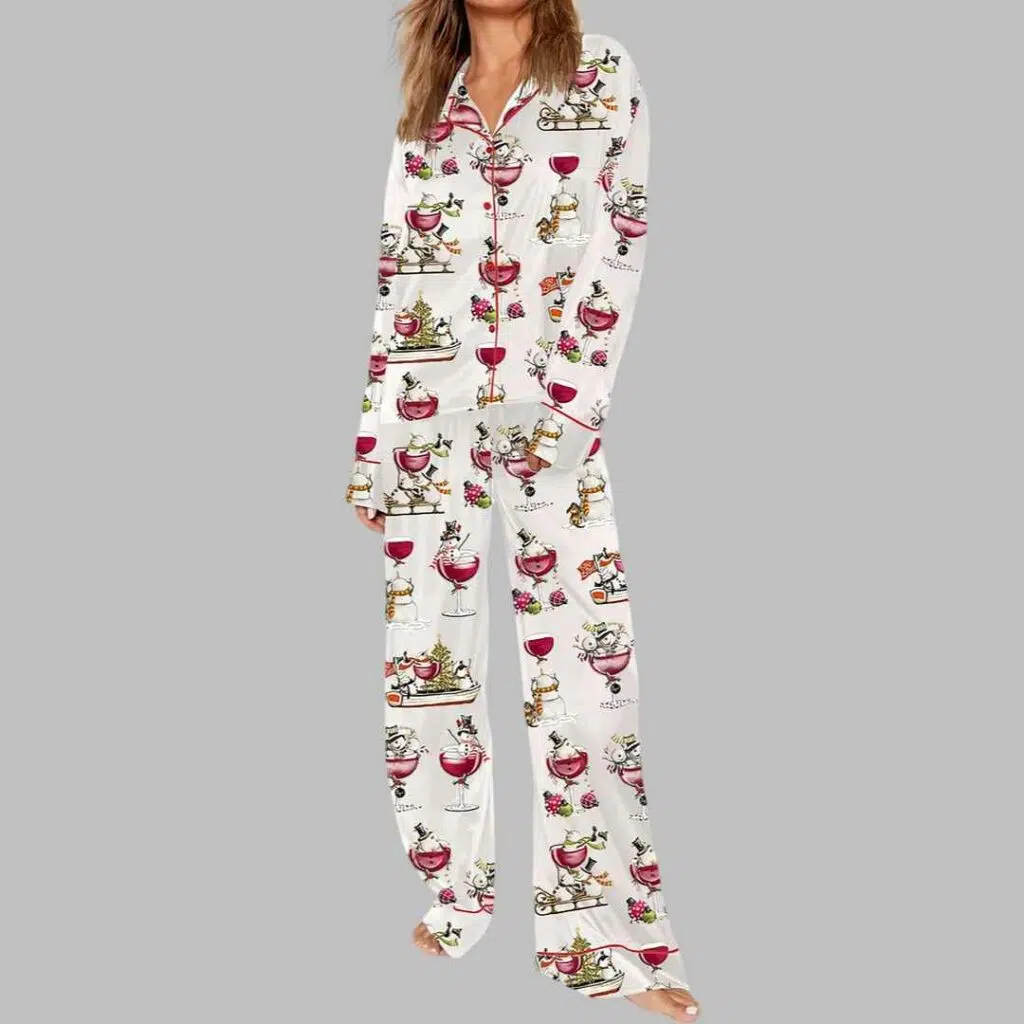 Christmas Winey Snowman Pajama Set 3