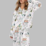Cocktail Cats Satin Pajama Set