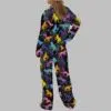 Colorful Leopard Satin Pajama Set 3