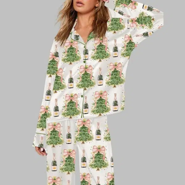 Coquette Glitter Christmas Tree Pajama Set 1