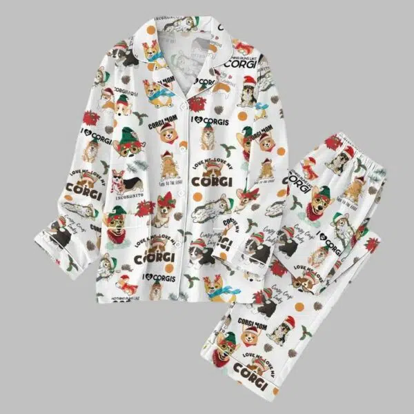 Corgi Dog Christmas Pajama Set 1