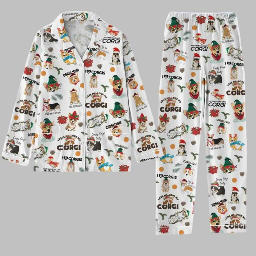 Corgi Dog Christmas Pajama Set 3 Corgi Dog Christmas Pajama Set 3