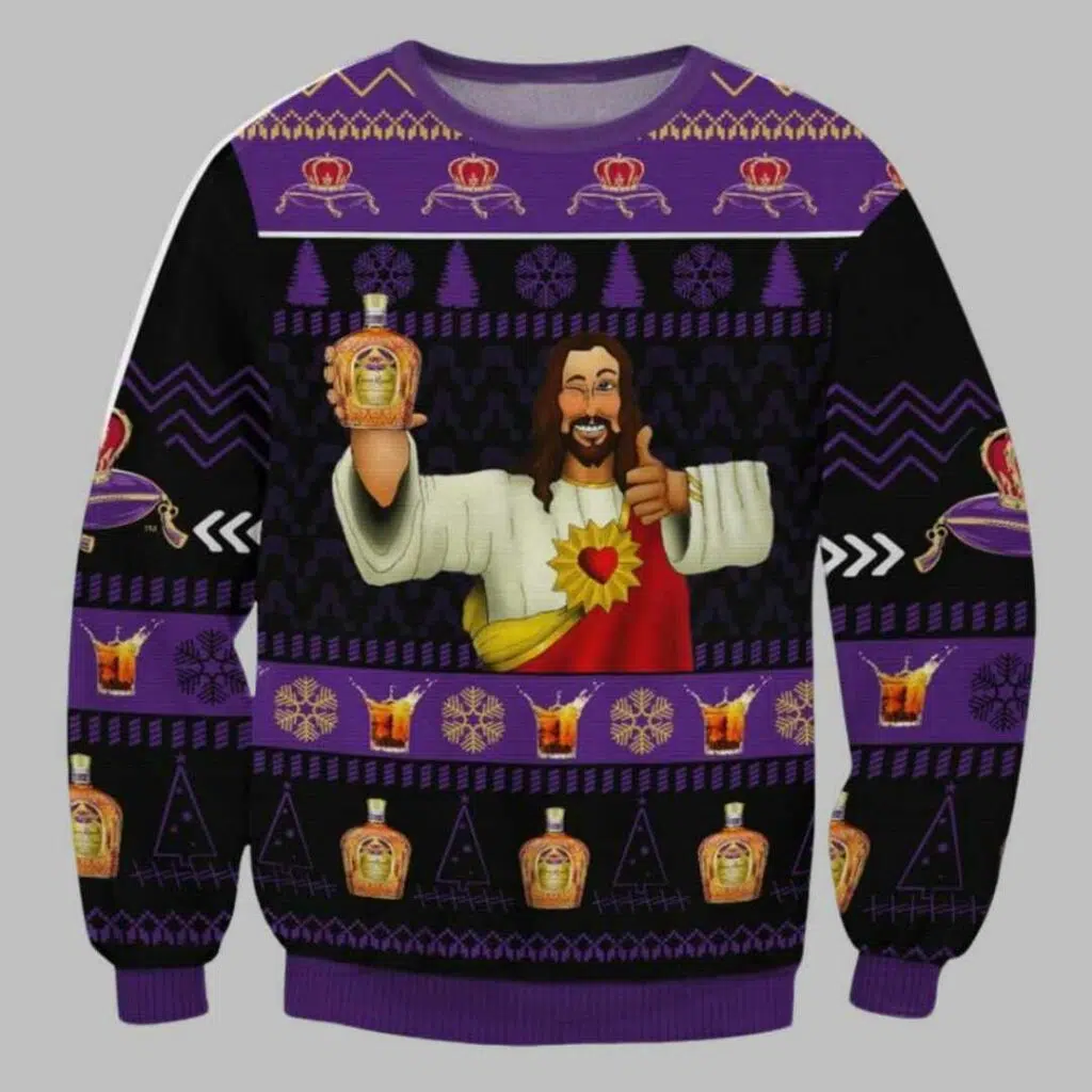 Crown Royal Jesus Like Ugly Christmas Sweater 3