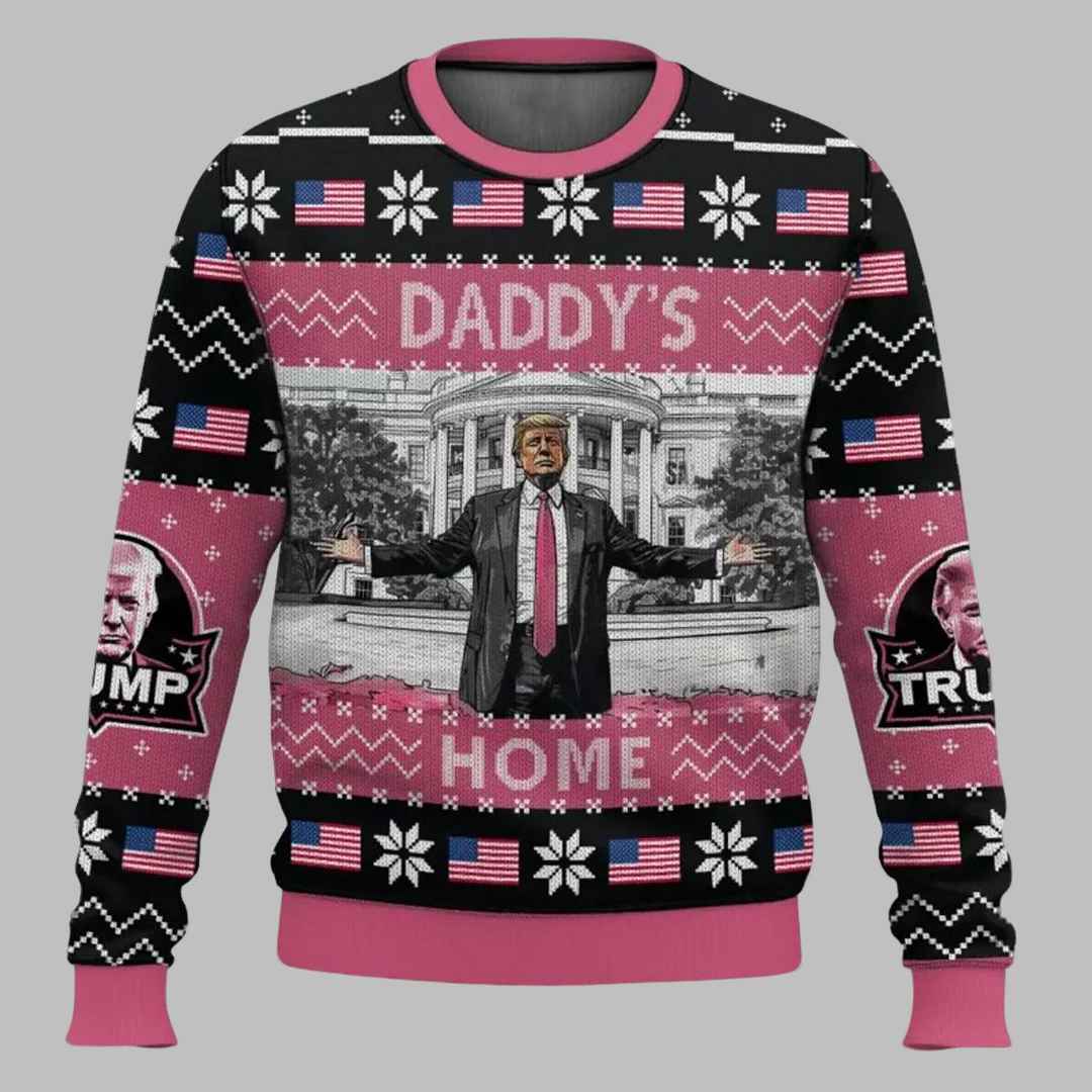 Daddy's Home Trump Christmas Ugly Christmas Sweater - gullprint.com