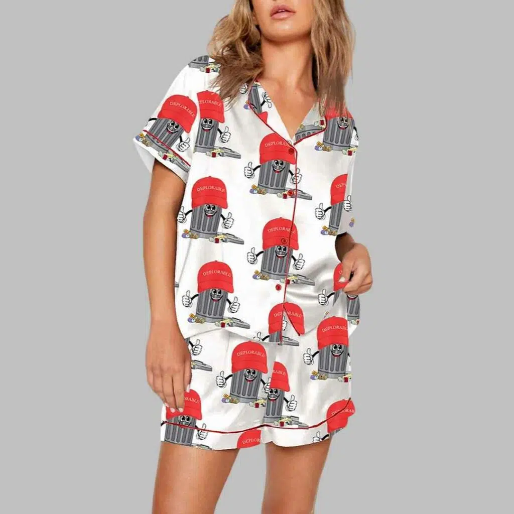 Deplorable Garbage Print Pajama Set 3