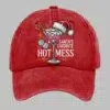 Distressed Washed Christmas Santas Favorite Hot Mess Hat 4