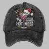 Distressed Washed Christmas Santas Favorite Hot Mess Hat 5