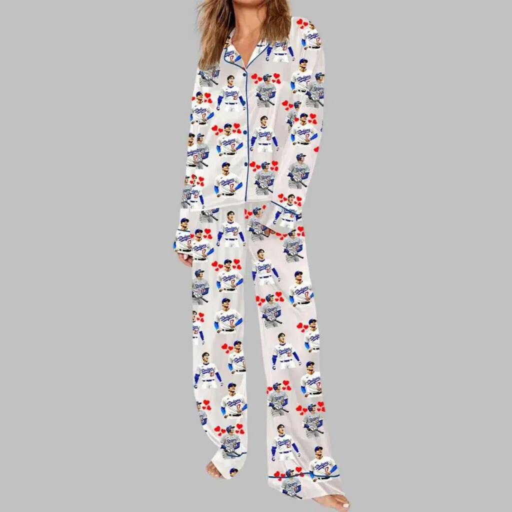 Dodgers Baseball Player Pajama Set 3