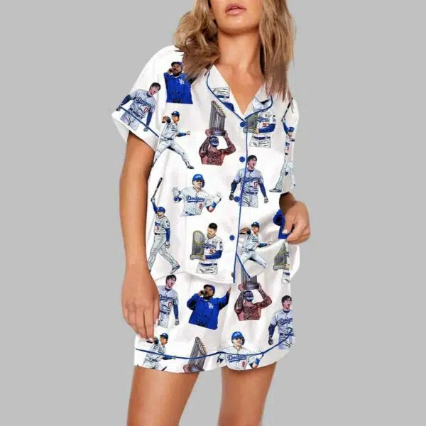 Dodgers Baseball Win Pajama Set 3