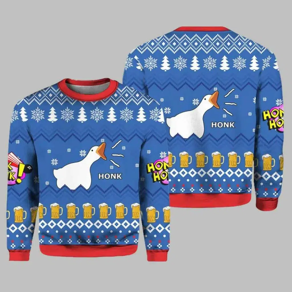 Duck Honk Honk Goose Ugly Christmas Sweater 2