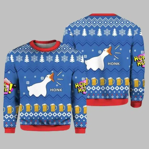 Duck Honk Honk Goose Ugly Christmas Sweater 2