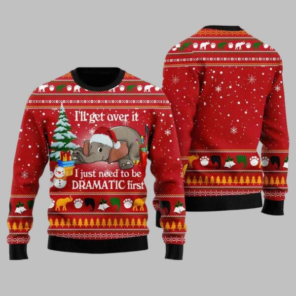 Elephant I'll Get Over It Ugly Christmas Sweater 2