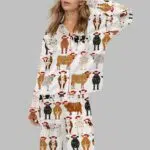 Farm Christmas Cow Satin Pajama Set