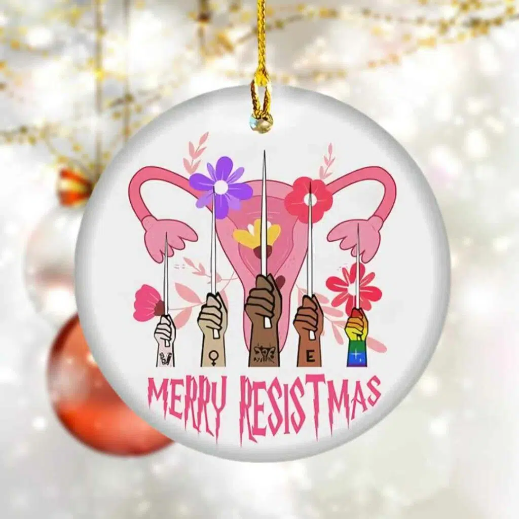 Feminist Merry Resistmas Ornament 2