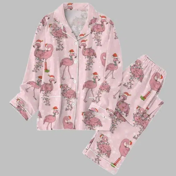 Flamingo Christmas Pajamas Set 2