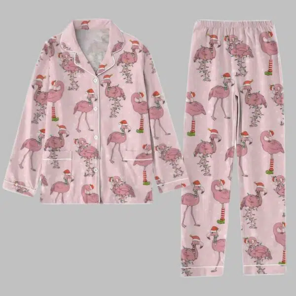 Flamingo Christmas Pajamas Set 3