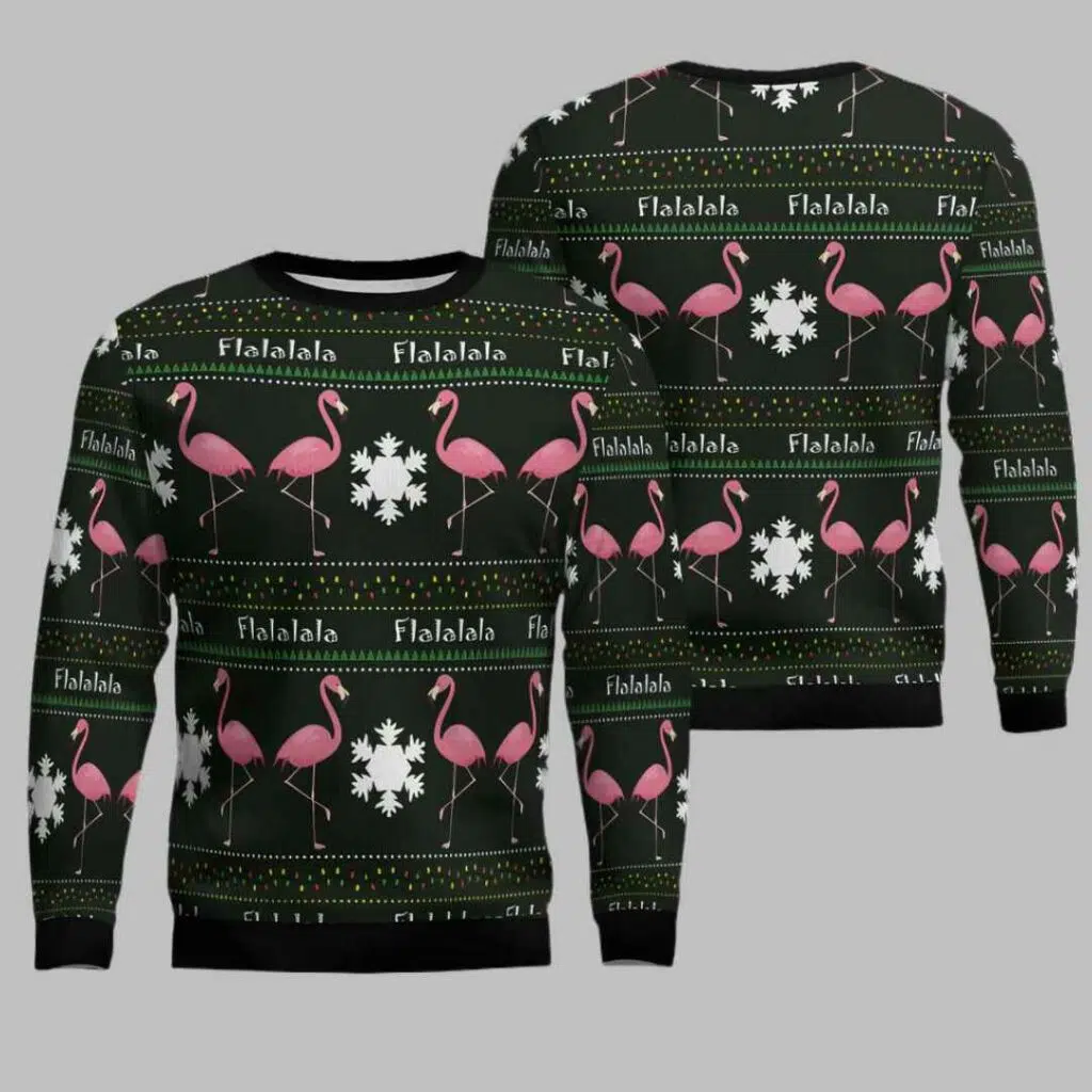 Flamingo Flalala Ugly Christmas Sweater 2