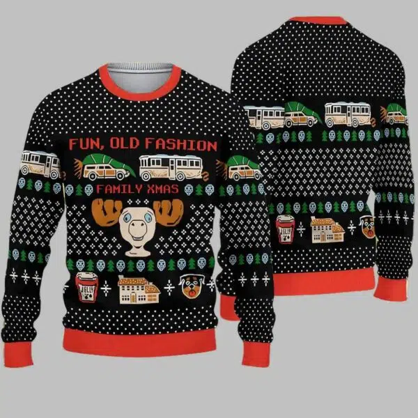 Fun Old Fashion Family Xmas Ugly Christmas Sweater 2