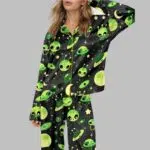 Funny Alien Satin Pajama Set