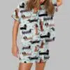 Funny Dachshund Art Print Pajama Set 2