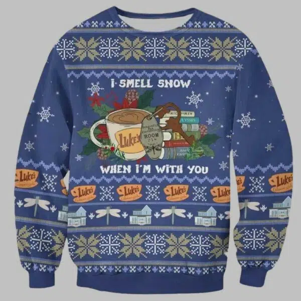 Gilmore Girls I Smell Snow When Im With You Ugly Christmas Sweater 2