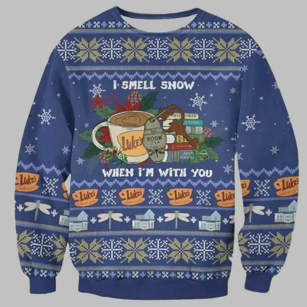 Gilmore Girls I Smell Snow When Im With You Ugly Christmas Sweater 3