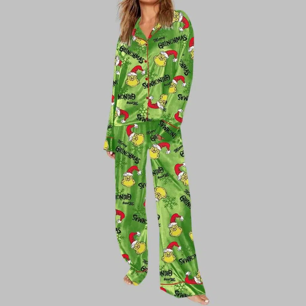 Green Merry Grinchmas Pajama Set 3