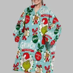 Grnch Christmas Wearable Blanket Hoodie 2