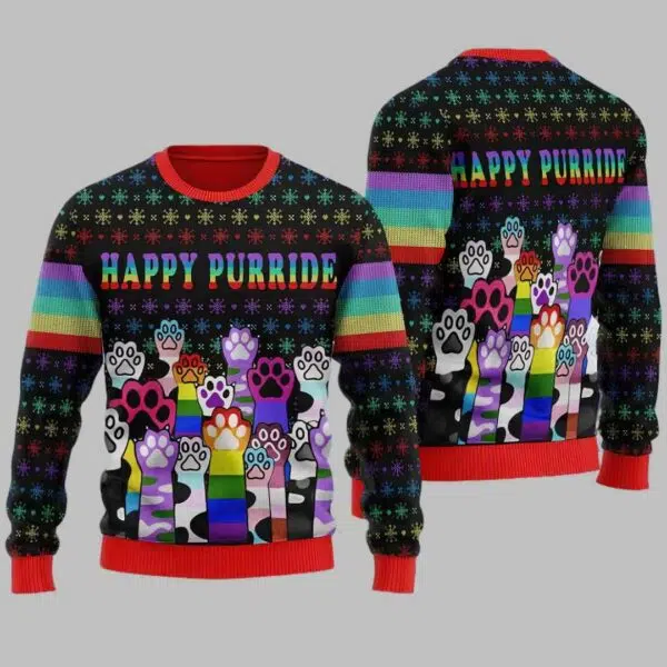 Happy Purride LGBT Ugly Christmas Sweater 3