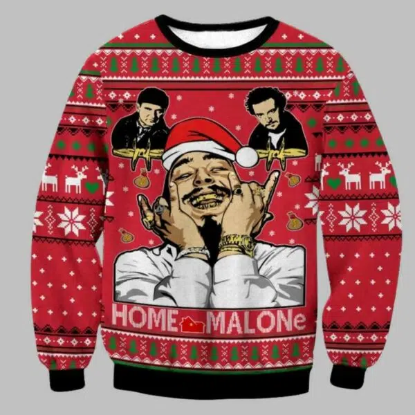 Home Malone Post Malone Ugly Christmas Sweaters 2